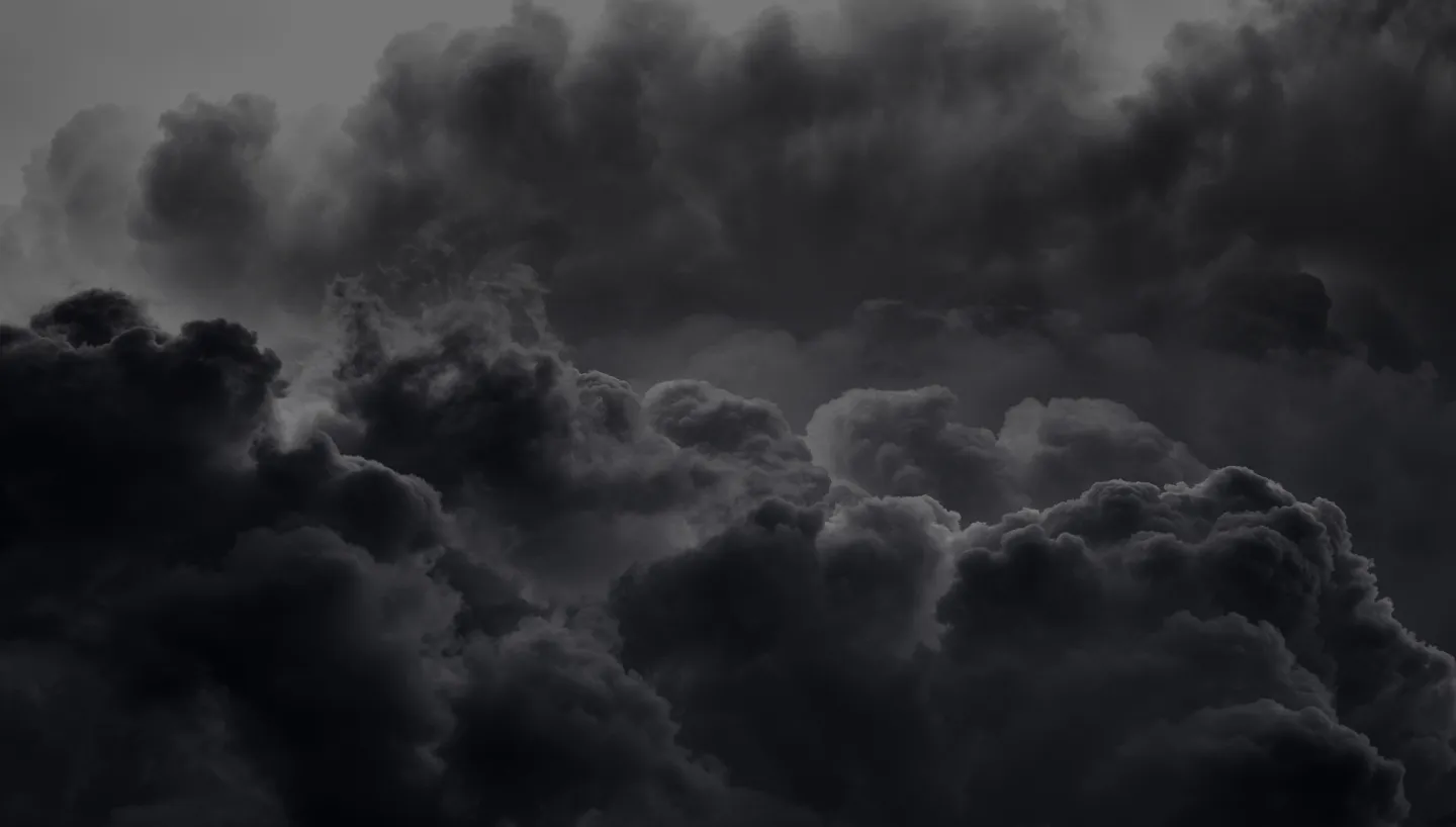 A moody, cloudy sky in black & white